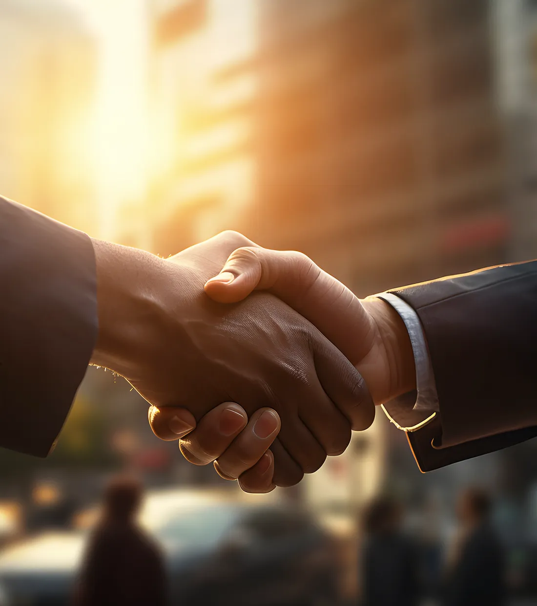 Attorney shaking hands with a client